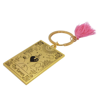 "the lovers"  gold tarot inspired keyring