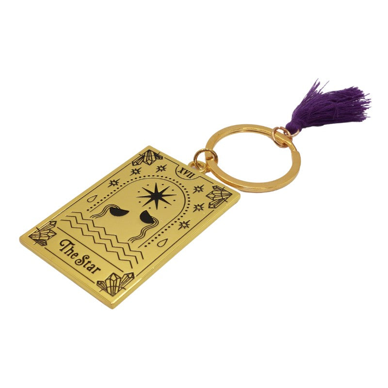 "the star"  gold tarot inspired keyring