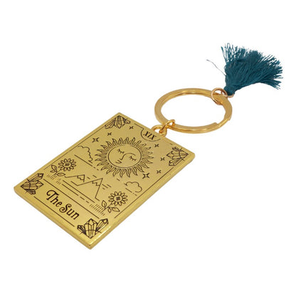 "the sun"  gold tarot inspired keyring