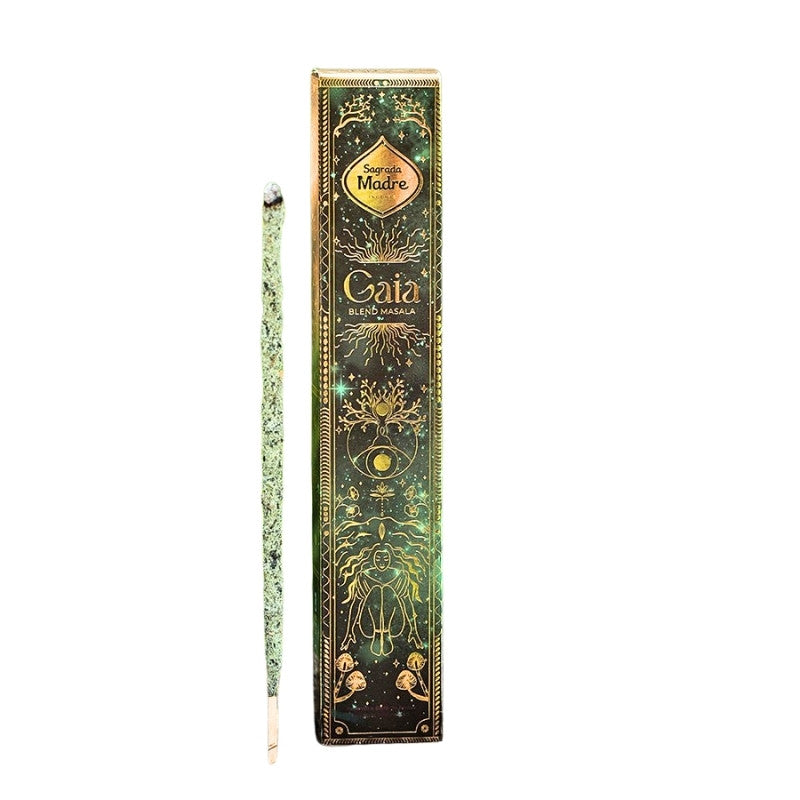 gaia incense next to incense box