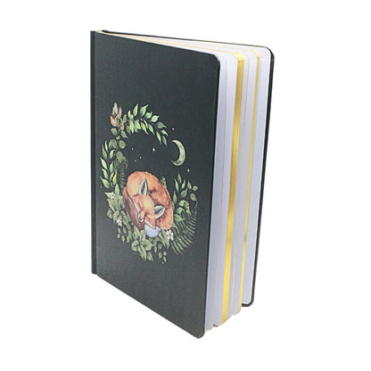 Notebook with a fox illustration on a white background