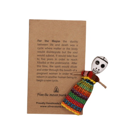Guatemalan skull worry doll 