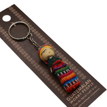 guatemalan worry doll key ring
