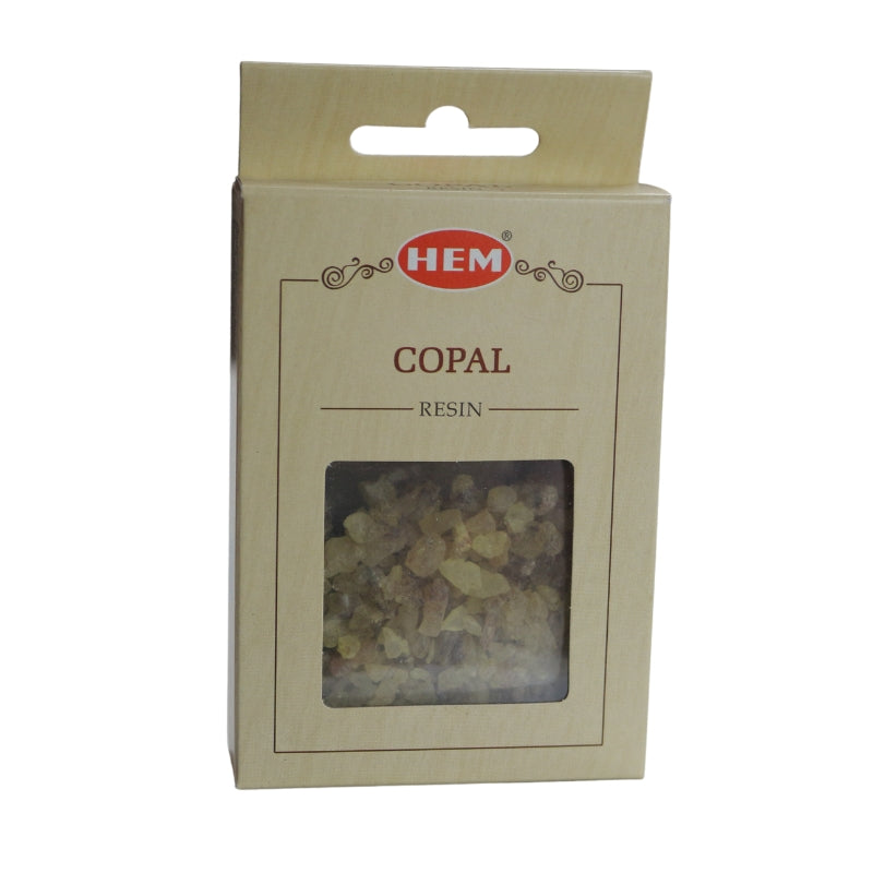 box of loose incense copal resin made by HEM