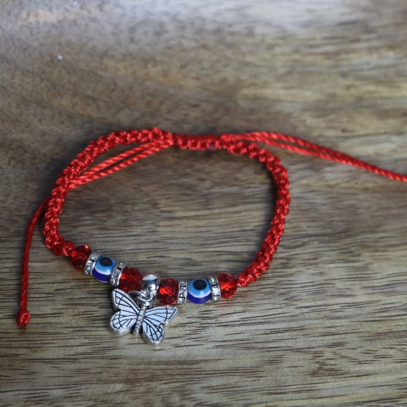 Handmade Turkish Lucky Evil Eye Bracelet Butterfly-Evil Eye Protection Amulet