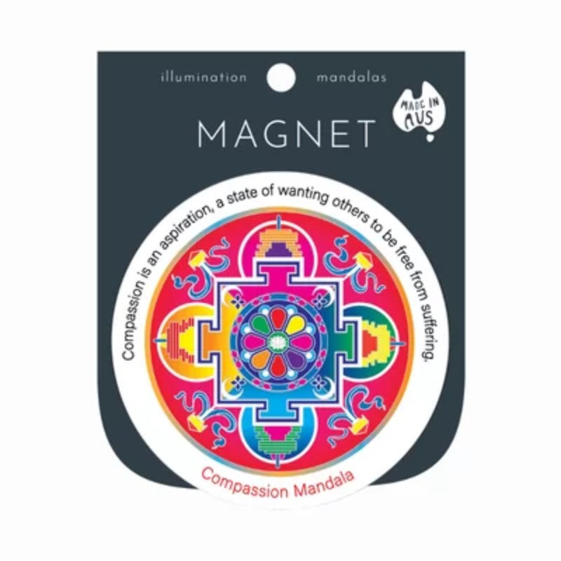 refrigerator magnet with a 
mandala on front