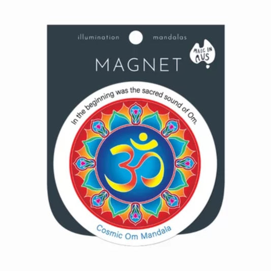 colourful refrigerator magnet with a picture of the om symbol