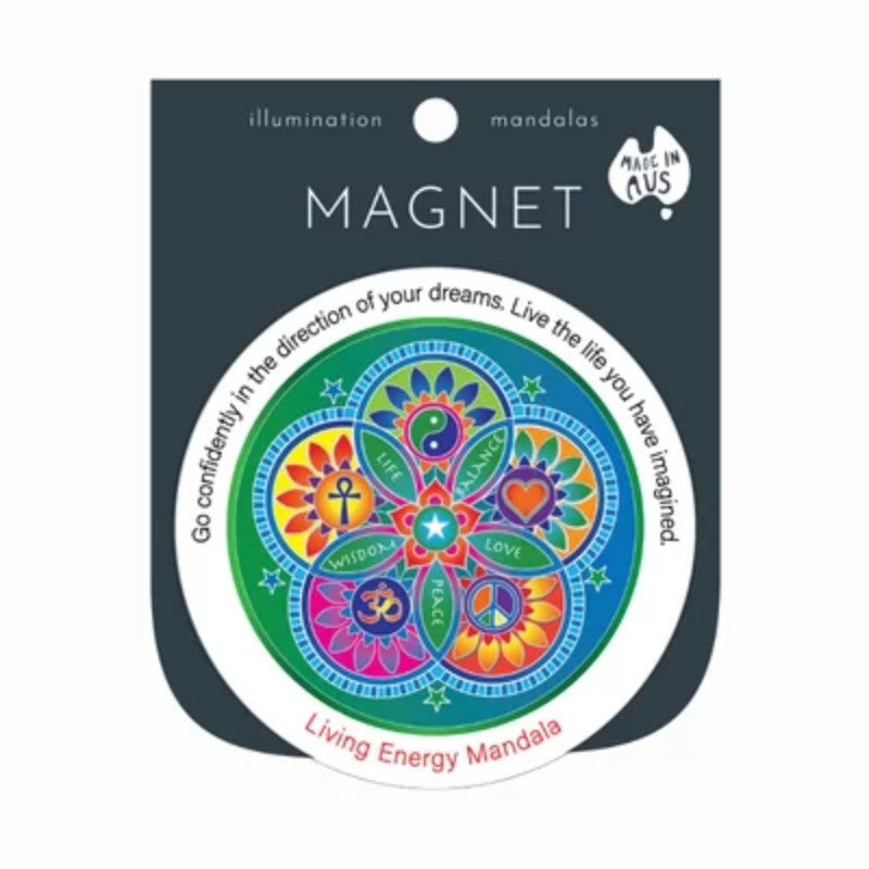 colourful refrigerator magnet with a picture of a mandala