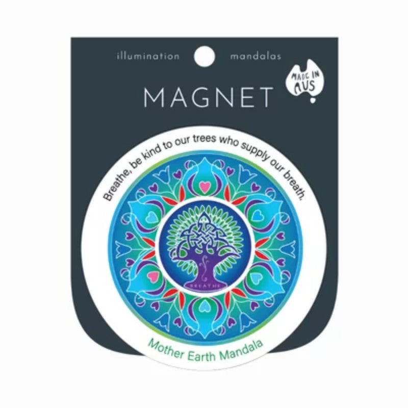 colourful refrigerator magnet with a picture of a celtic tree symbol