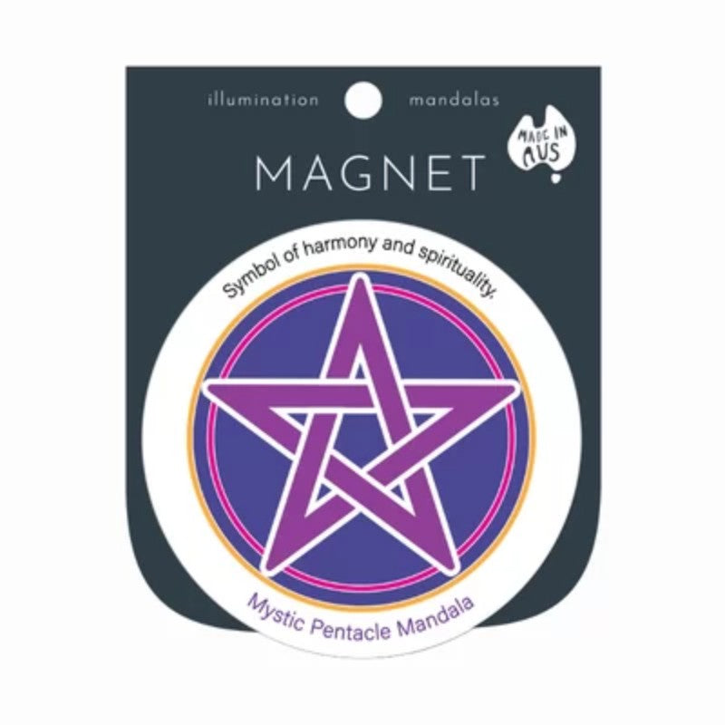 colourful refrigerator magnet with a picture of a pentacle symbol