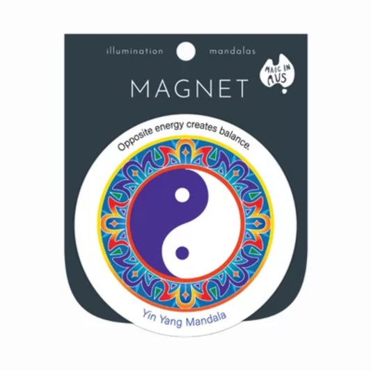 colourful refrigerator magnet with a picture of a yin yang symbol