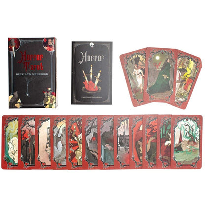 box, cards and guidebook from the Horror tarot