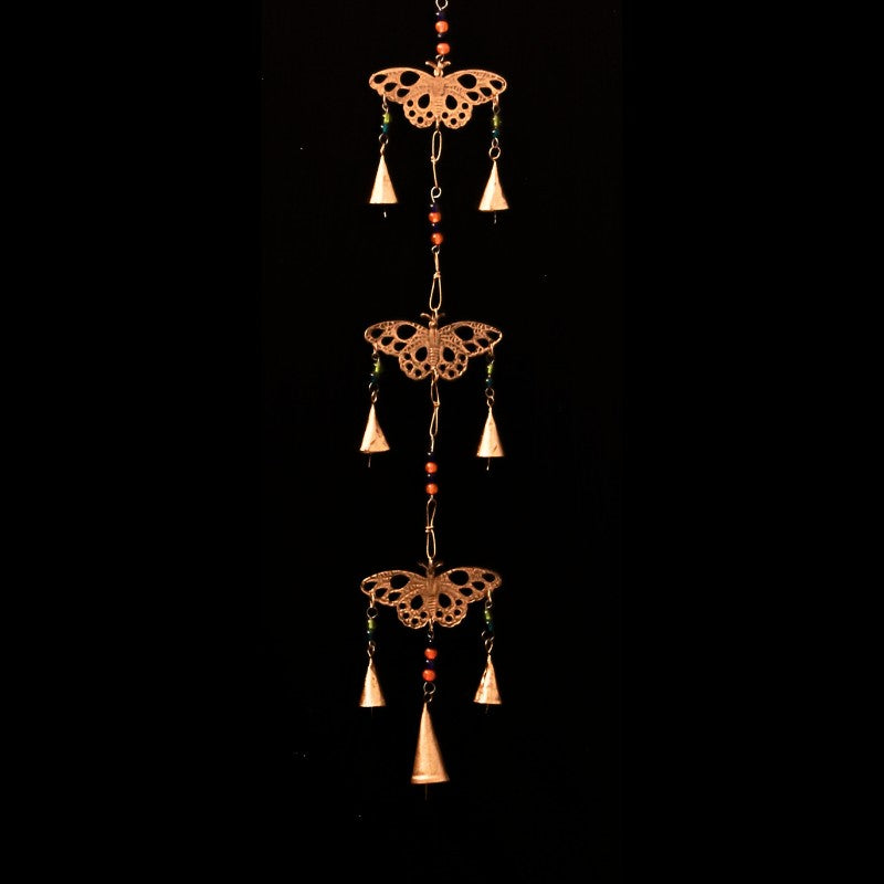 gold butterfly wind chimes