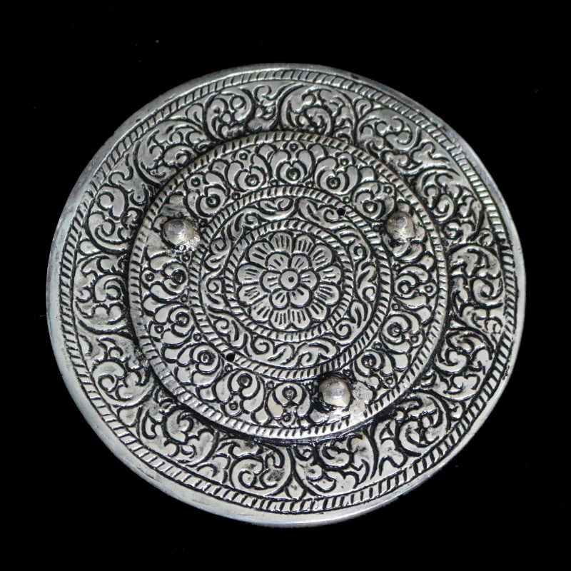 silver triple moon incense holder- back