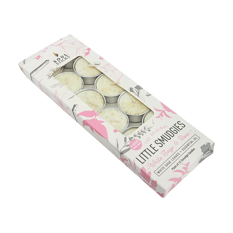 Box of Little Smudgies with floral design on a white background