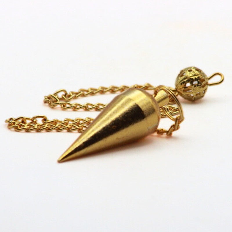 Cone Brass Metal Pendulum for Dowsing and Divination