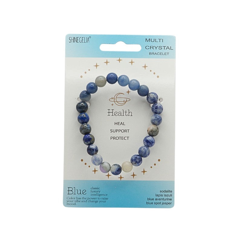 Blue crystal bracelet on a white background 