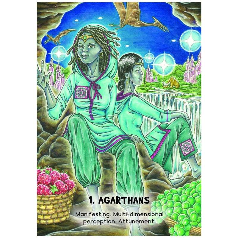 Oracle card titled "1. Agarthans" from Mystic Martian Oracle Cards