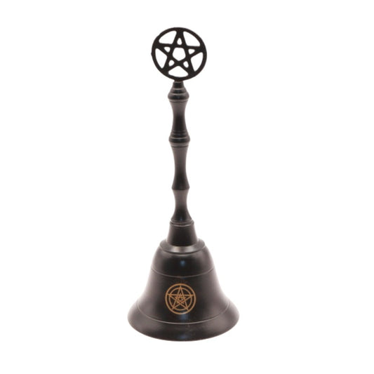 Black Pentacle Handle Altar Bell/ Hand Bell