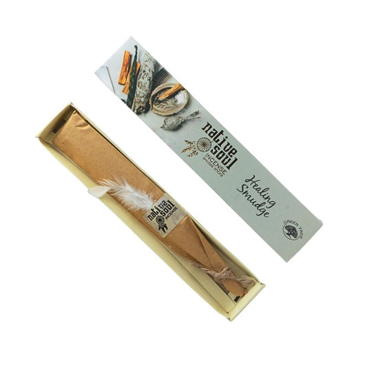 Healing smudge incense sticks in a box with 'native soul' packaging on a white background