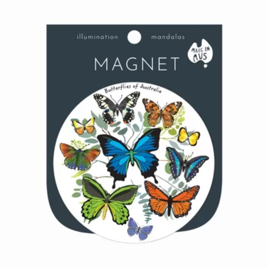 refrigerator magnet with a picture of butterflies