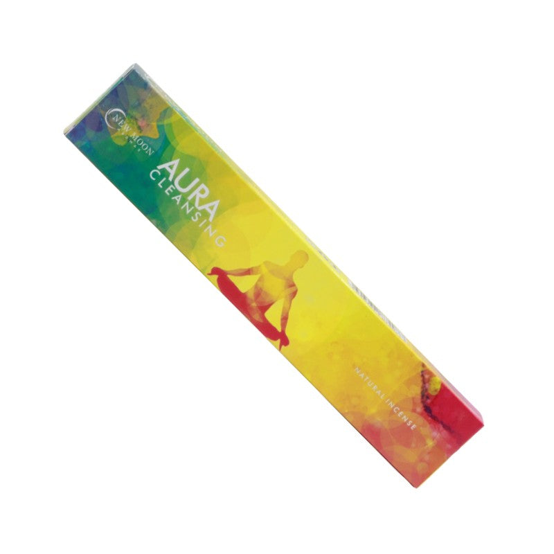 Rectangular box of “New Moon” incense on a white background