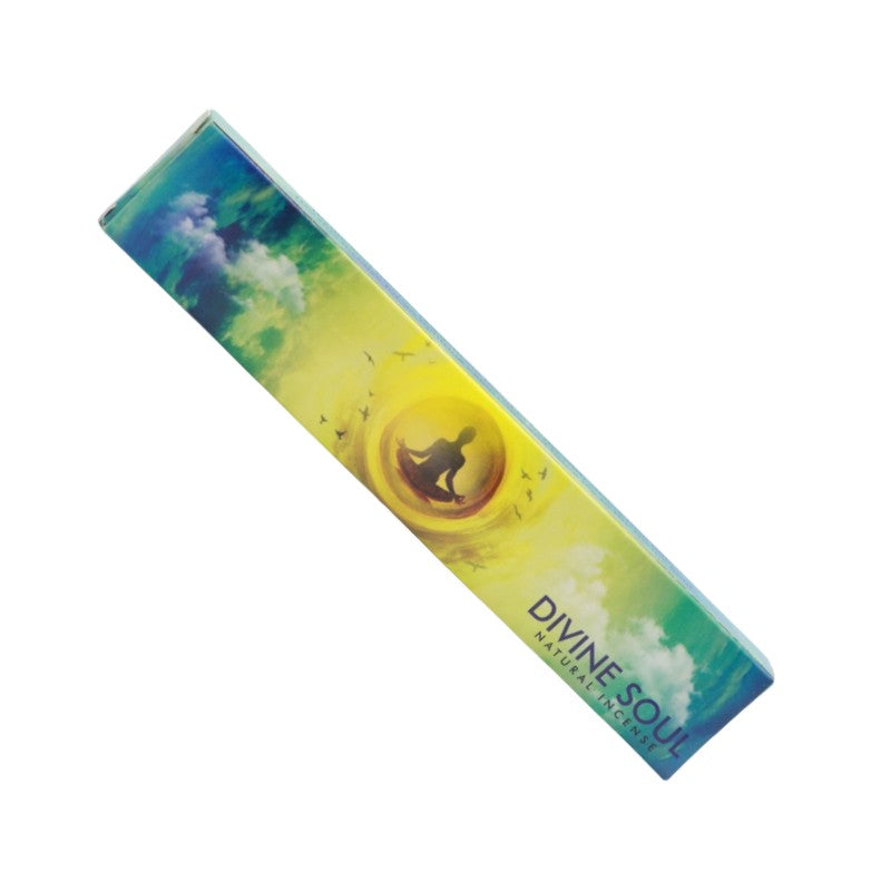 Rectangular box of “New Moon” incense on a white background