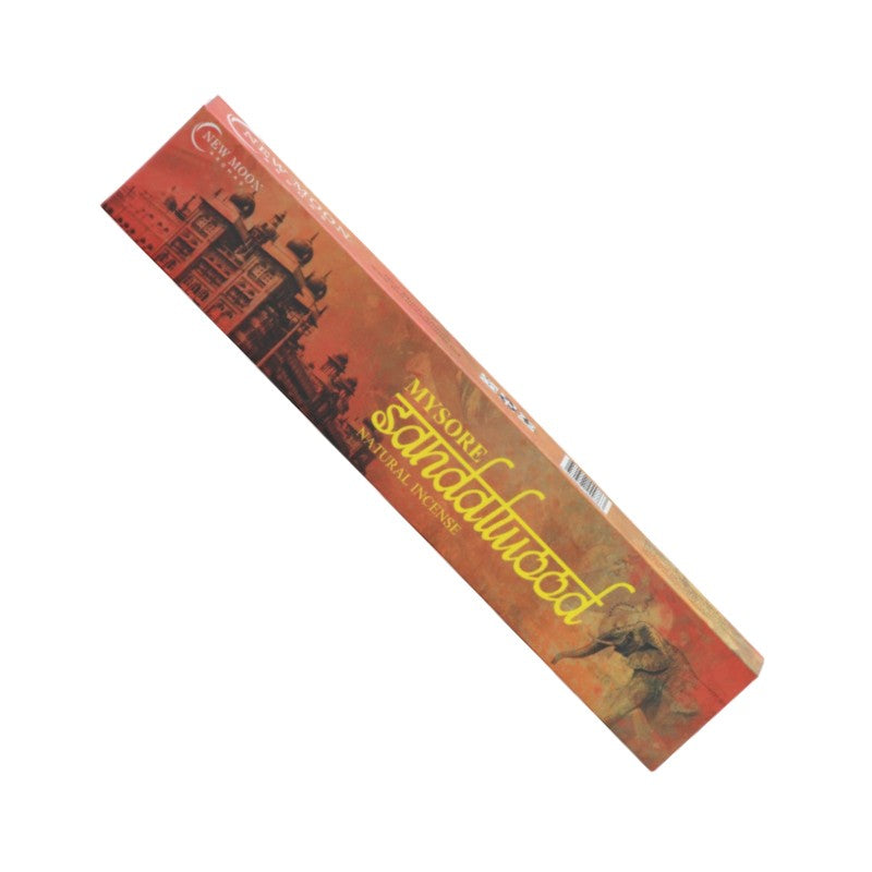 Rectangular box of “New Moon” incense on a white background