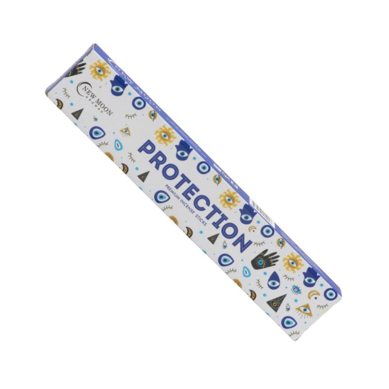 Rectangular box of “New Moon” incense on a white background