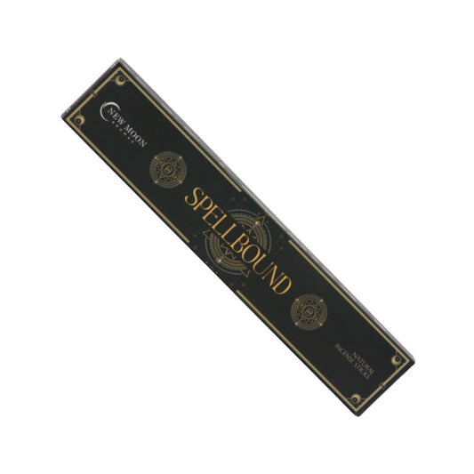 Rectangular box of “New Moon” incense on a white background