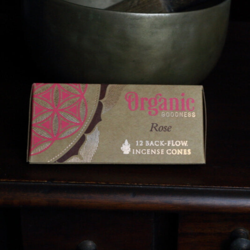 Organic Goodness  Incense Backflow Cones Rose