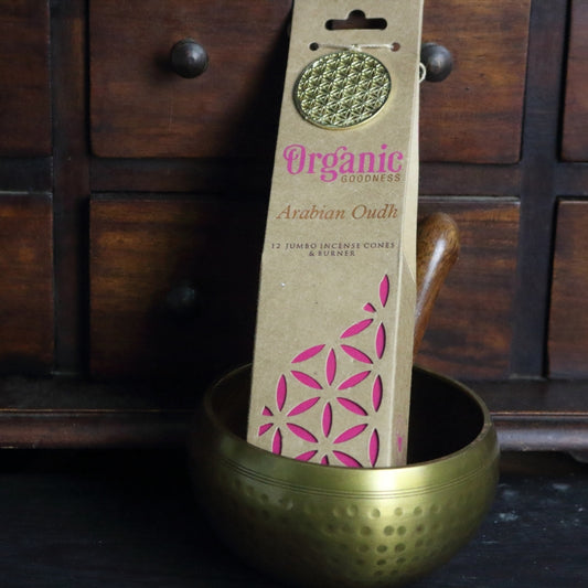 Organic Goodness Incense Cones Arabian Oudh with Ceramic Holder