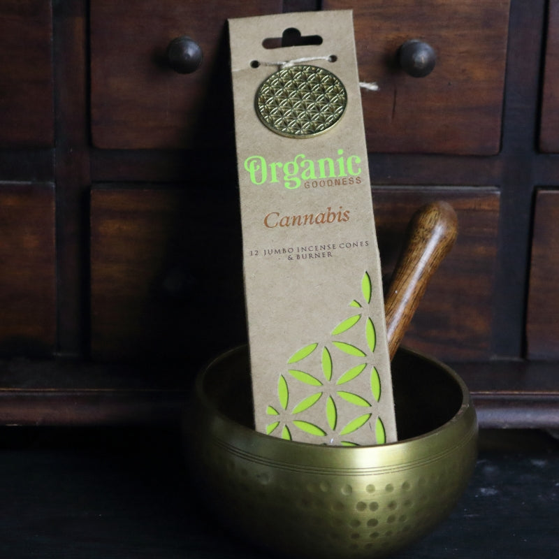 Organic Goodness Incense Cones Cannabis with Ceramic Holder