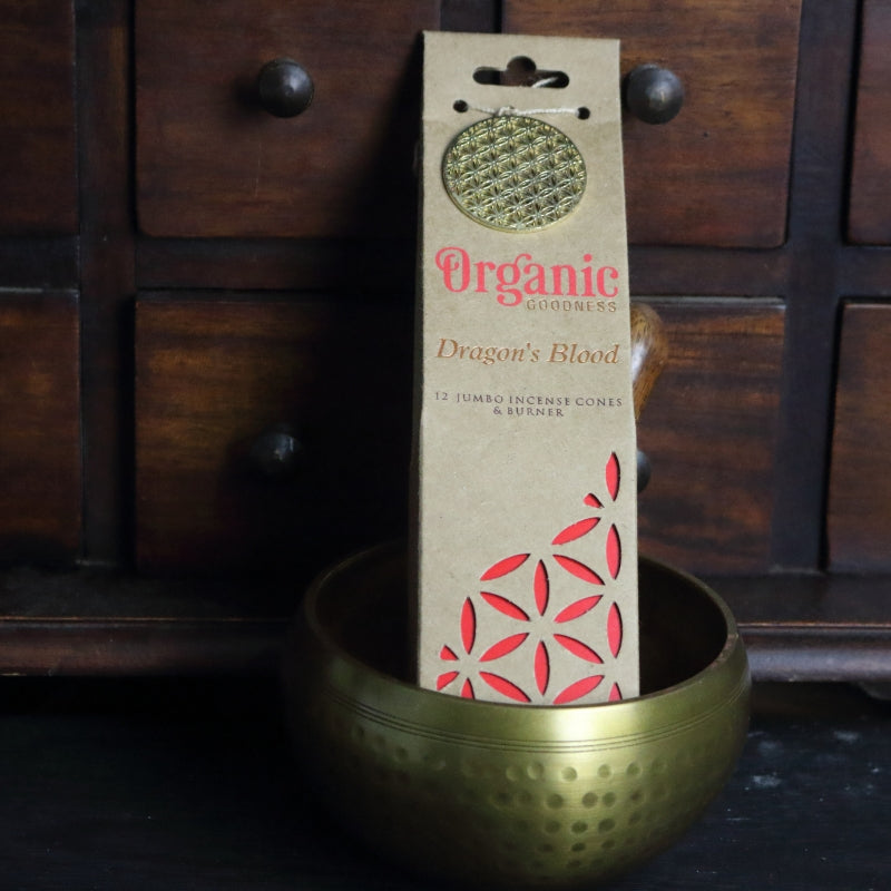 Organic Goodness Incense Cones Dragon's Blood with Ceramic Holder
