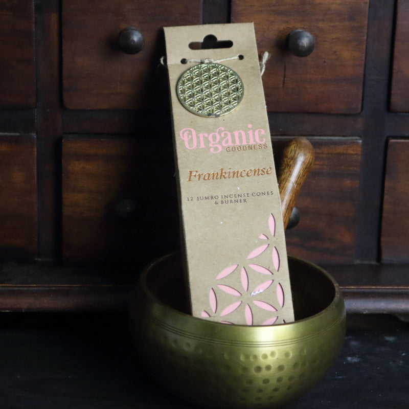 Organic Goodness Incense Cones Frankincense with Ceramic Holder