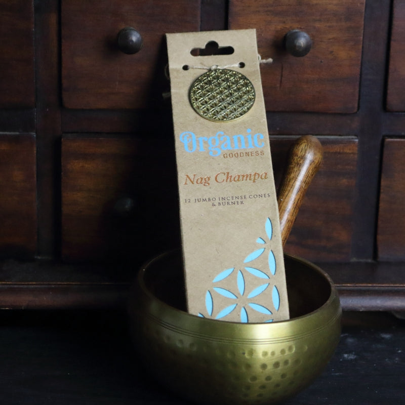 Organic Goodness Incense Cones Nag Champa with Ceramic Holder