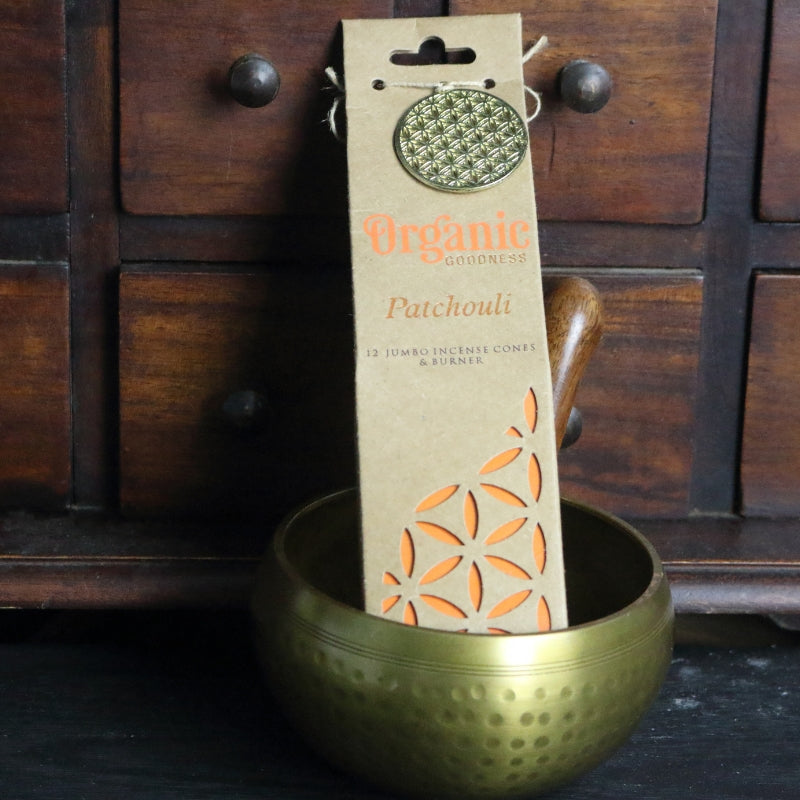 Organic Goodness Incense Cones Patchouli with Ceramic Holder