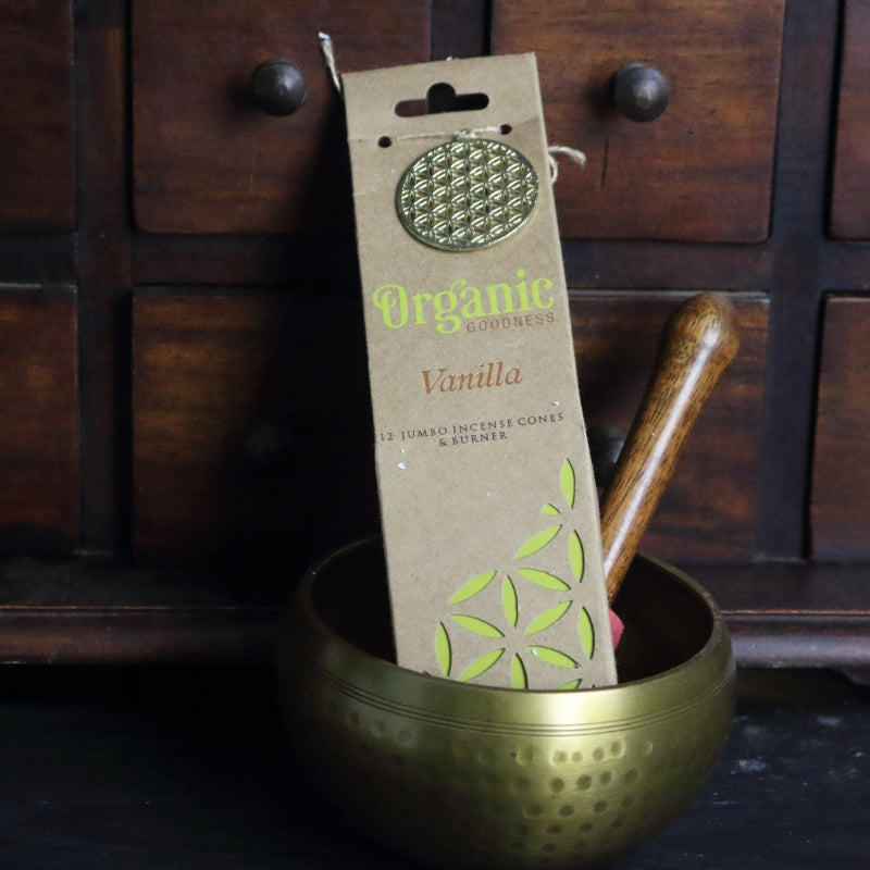 Organic Goodness Incense Cones Vanilla with Ceramic Holder