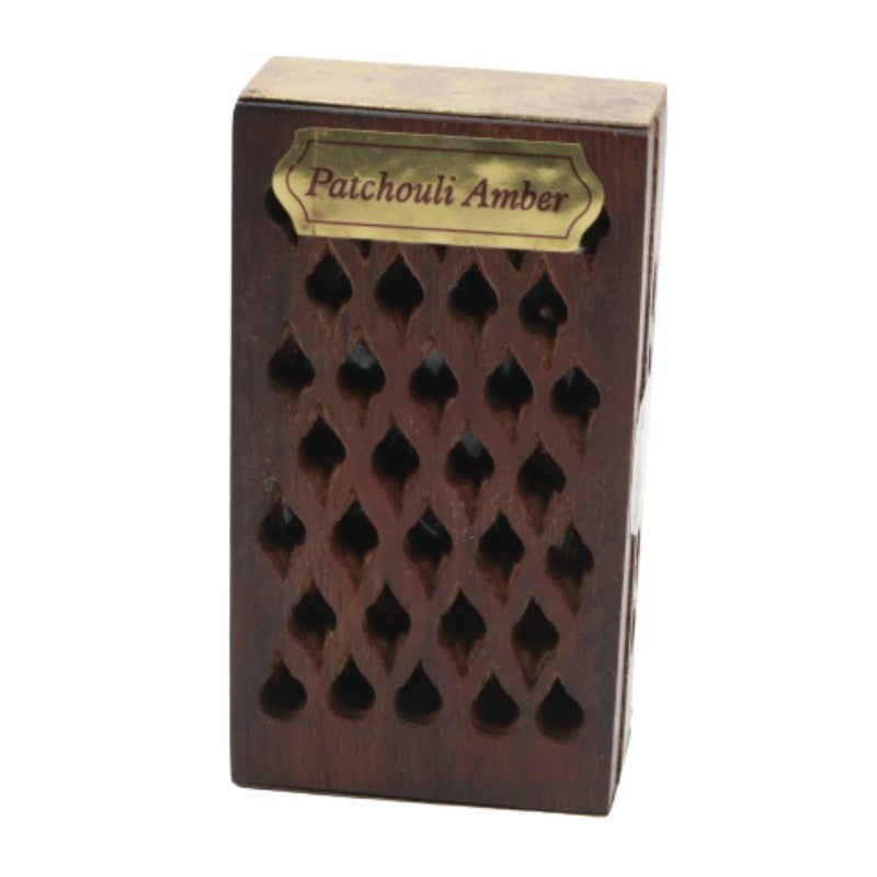 Patchouli Amber Rock Perfume Cutwork Rosewood Box -Natural Air Freshener