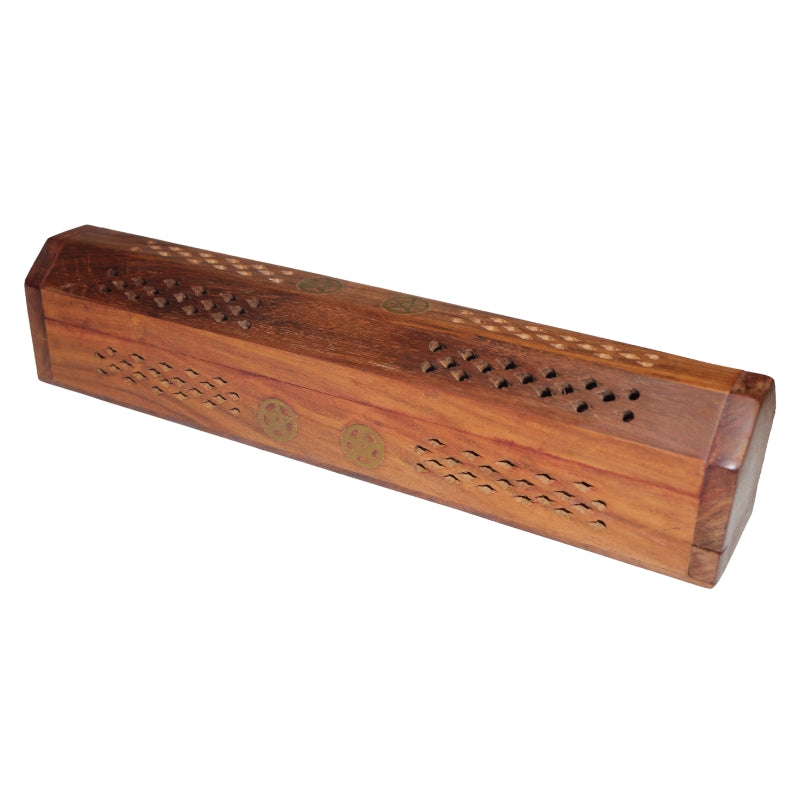 Wooden incense holder box