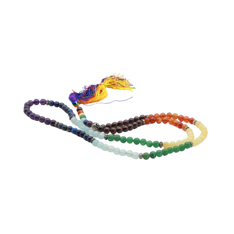 Crystal Beaded Prayer Japa Mala- Chakra Prayer Beads