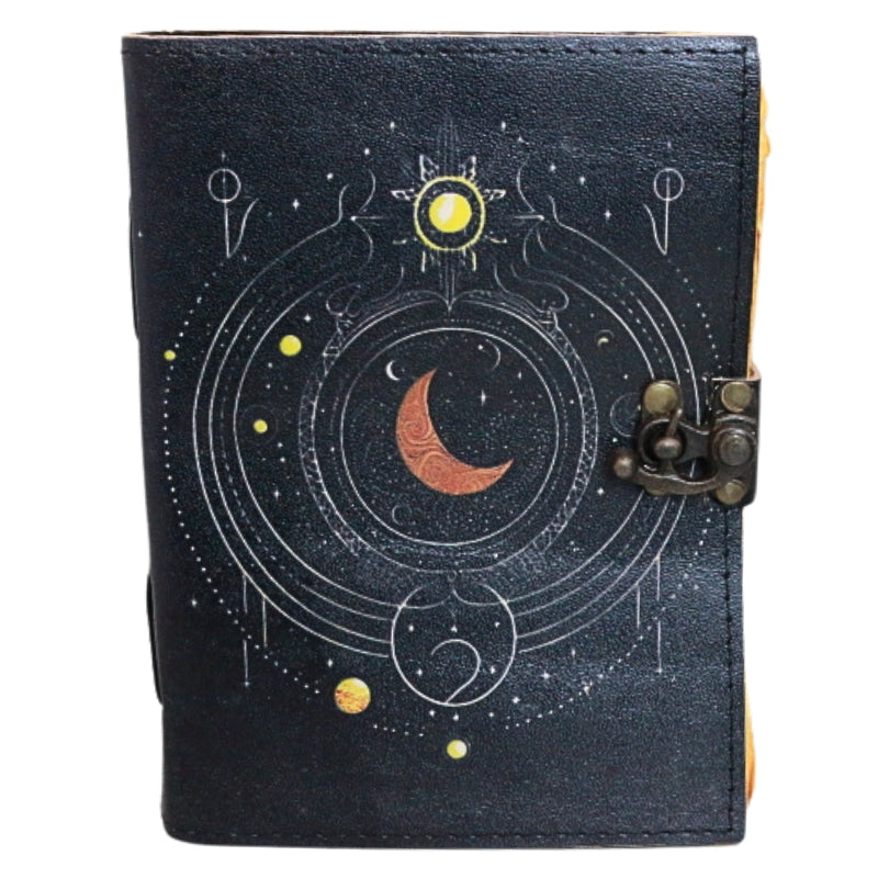 Antique Paper Leather Journal Lunar Energy 17x12cm