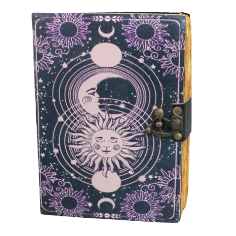 leather journal sun and moon