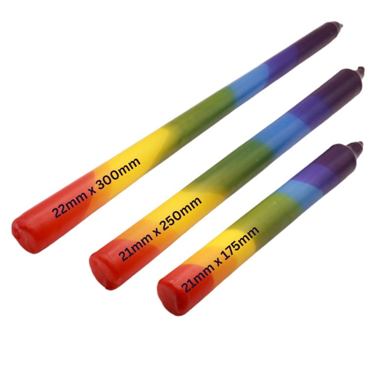 Taper Rainbow dinner candles- 3 sizes