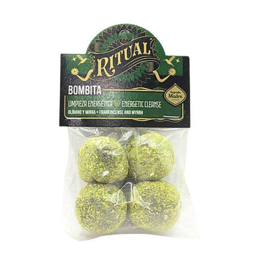 Packaged product with 'Ritual' branding and green spherical items inside.