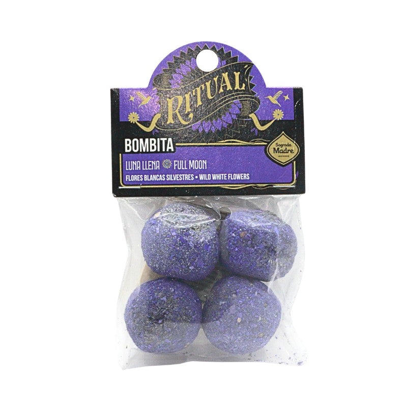 Packaged product with purple incense balls and 'Ritual' branding on a white background