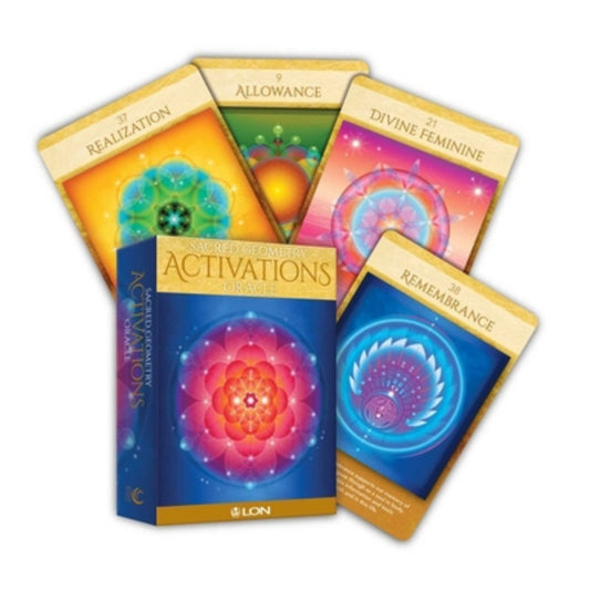 Sacred Geometry Activations Oracle box and 4 cards shown