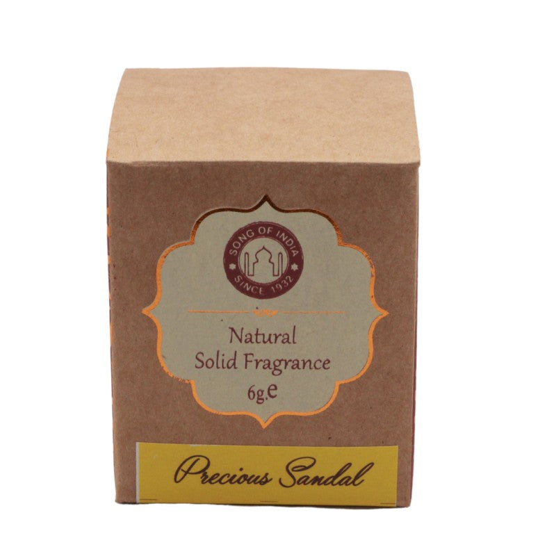 Song Of India Natural Solid Perfume In Rosewood Jar-Precious Sandal