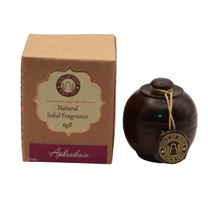 Song Of India Natural Solid Perfume In Rosewood Jar- Aphrodesia