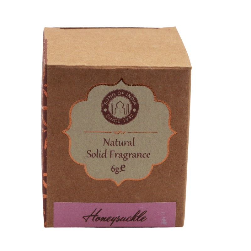 Song Of India Natural Solid Perfume In Rosewood Jar- Honeysuckle